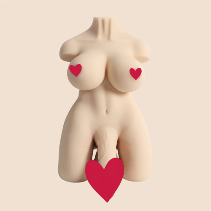 15.7LB Life Size Futa Torso Sex Doll with Big Dildo
