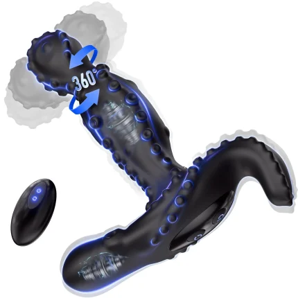 Prostate Vibrator with Remote Control – 360° Rotating Anal Plug for Intense Prostate Massage
